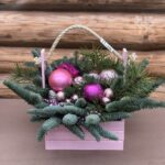 Новогодняя композиция Деревянный ящик